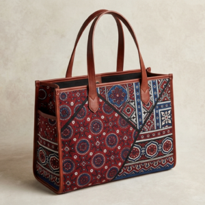 Modern Ajrak Tote Bag